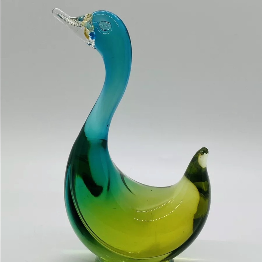 Murano Barbini Ombré Glass Duck Figurine
